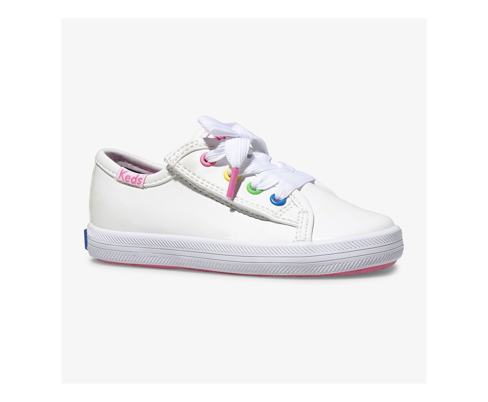 Basket Keds Enfant Blanche - Kickstart Multi-Color Eyelets Jr. - 103-QSWDMV